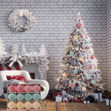 Capino velvet flocked Christmas balls 12 pcs 2.4 inch