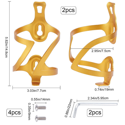Aluminiumslegering Cykelflaskeholder Goldenrod 2 sæt 1