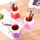 White Yellow Makeup Brush Vase Plastic Desk Organizer 1pc 4