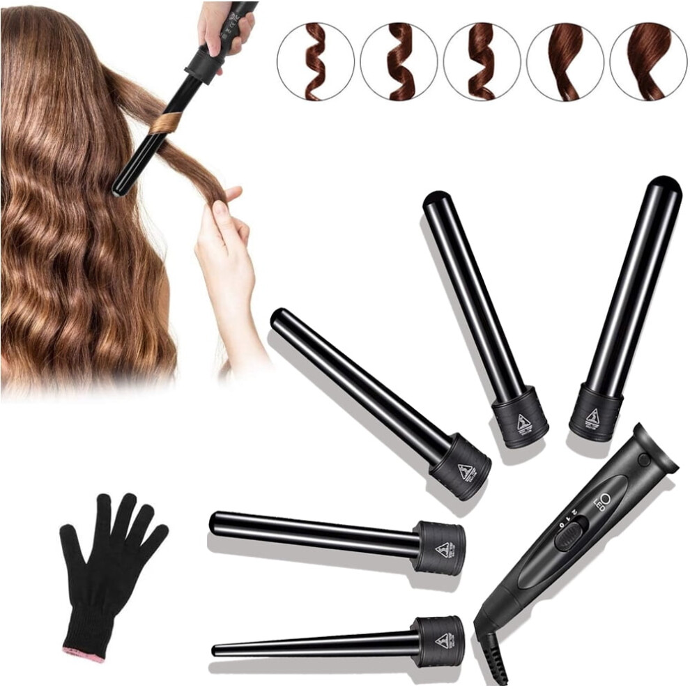 Curling Wand Set Ceramic Barrels 5 pcs
