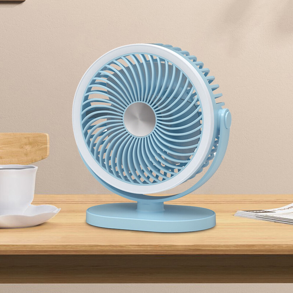 Portable Desk Fan With Led Light Usb Rechargeable 301029657337