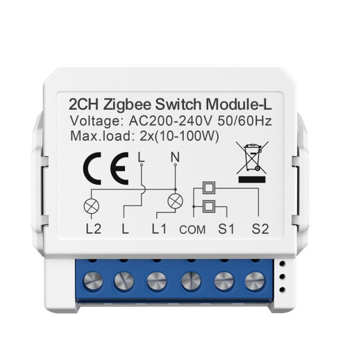 Tuya Zigbee 3.0  Single Fire  Module Two-Way Control Support Voice Control DIY Home Automation 2 Gang