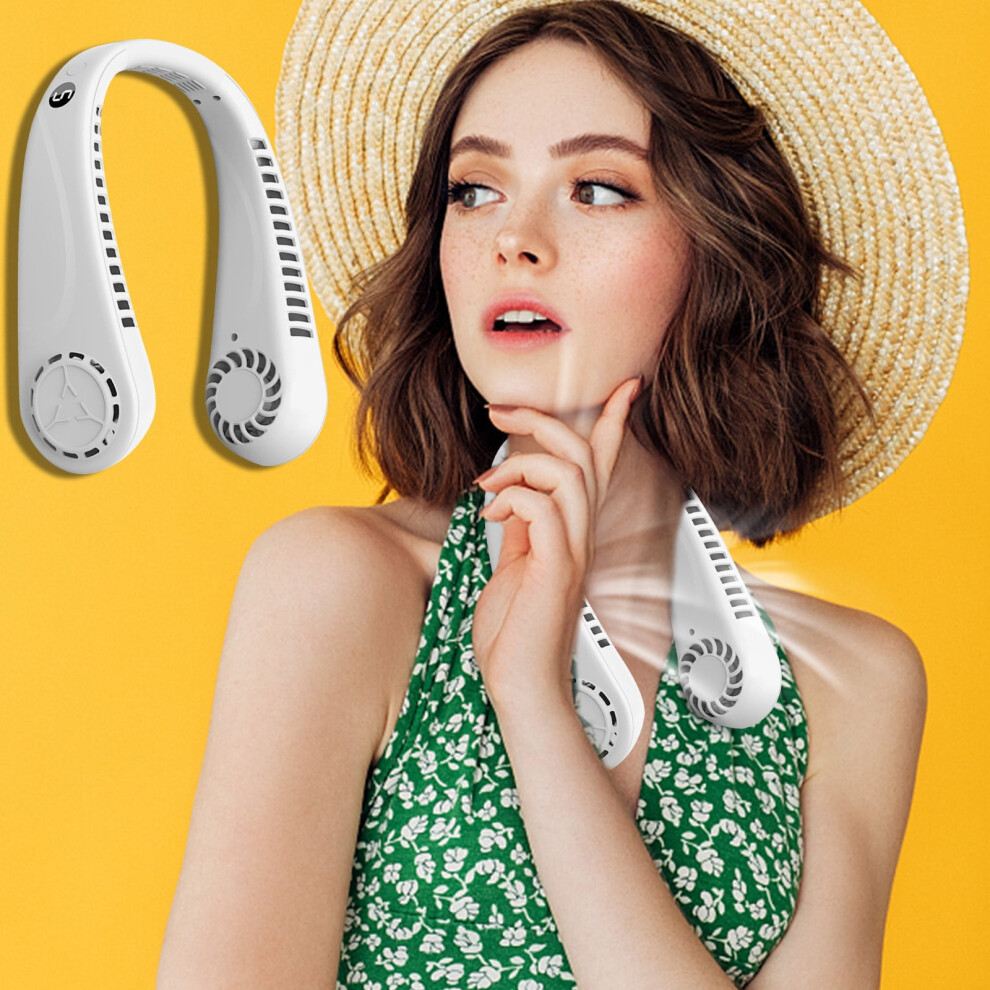 Portable Neck Fan Rechargeable Silent Leafless Folding 1 301029659379