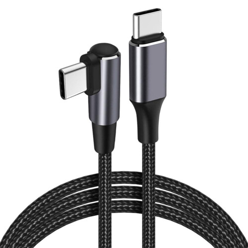 USB Typ-C rätvinklig kabel, 90 grader, 1 m