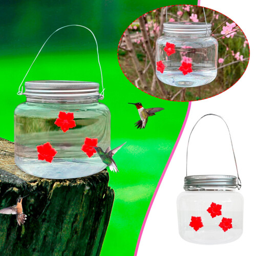 Mangiatoia portatile per colibrì da appendere, 500 ml, flusso trasparente 2