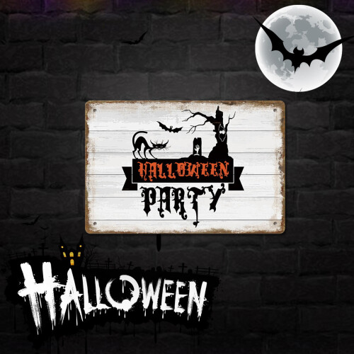 Venkovní kovová cedule Capino Halloween 12x8 palců