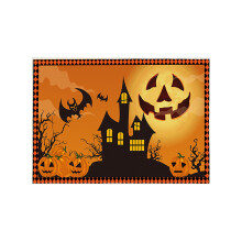 Halloweenská podlahová rohožka s lebkou a krevním potiskem, vnitřní a venkovní, 1 kus