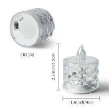 Capino Kerst Romantische Verjaardagsdecoratie Transparante Kristallen Kaars Simulatie LED Elektronische Diamant Theewas