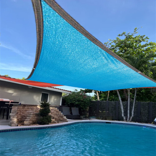 Rektangulært solsejl til terrassepool UV-beskyttelse