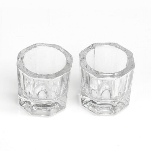 Achteckige Dappenschale aus Kristallglas, 7 ml