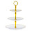 Hariumiu 3-laags cupcake standaard van goudkleurig plastic met 2
