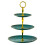 Hariumiu 3-laags cupcake standaard van goudkleurig plastic met 8