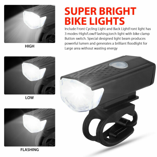 LED bicycle headlight USB rechargeable front 1