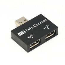 Adaptador divisor USB 2.0 macho a dos hembras