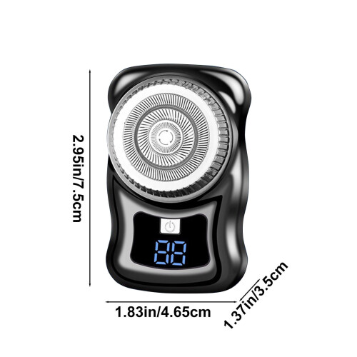 Mini barbeador elétrico portátil masculino com visor LED 2