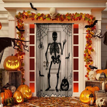 Tenda a teschio di Halloween per porte, adatta sia per interni che per esterni.