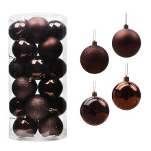 Doorzichtige plastic kerstballen, 40 mm, 24 stuks
