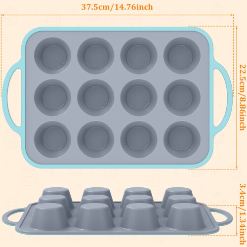 Siliconen muffinvorm met stalen frame, 12 cupjes 1