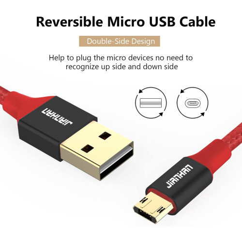 Αναστρέψιμο πλεγμένο καλώδιο micro USB, συσκευασία 3 τεμαχίων 1