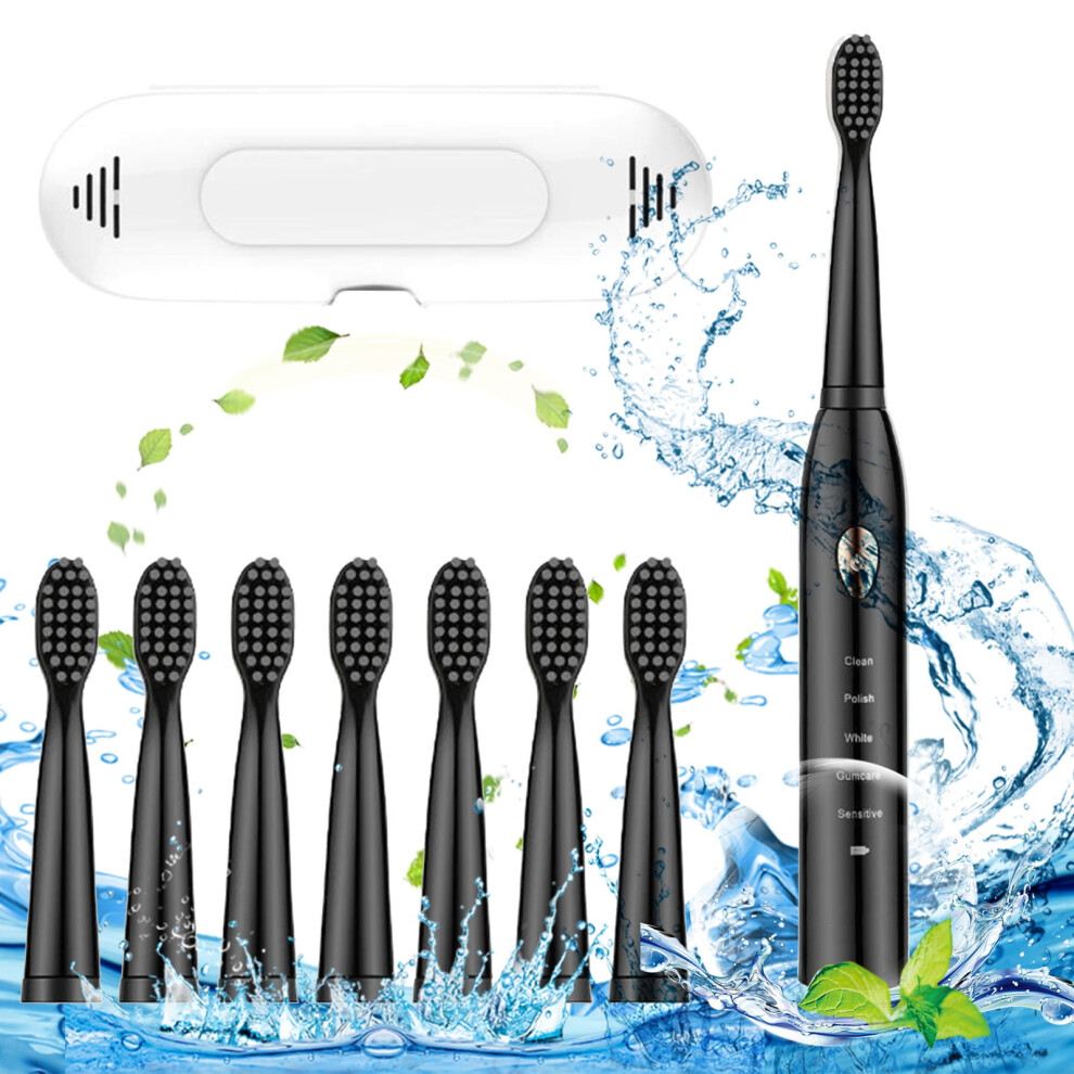 Electric Toothbrush Set with 8 Brush Heads and Travel Case
