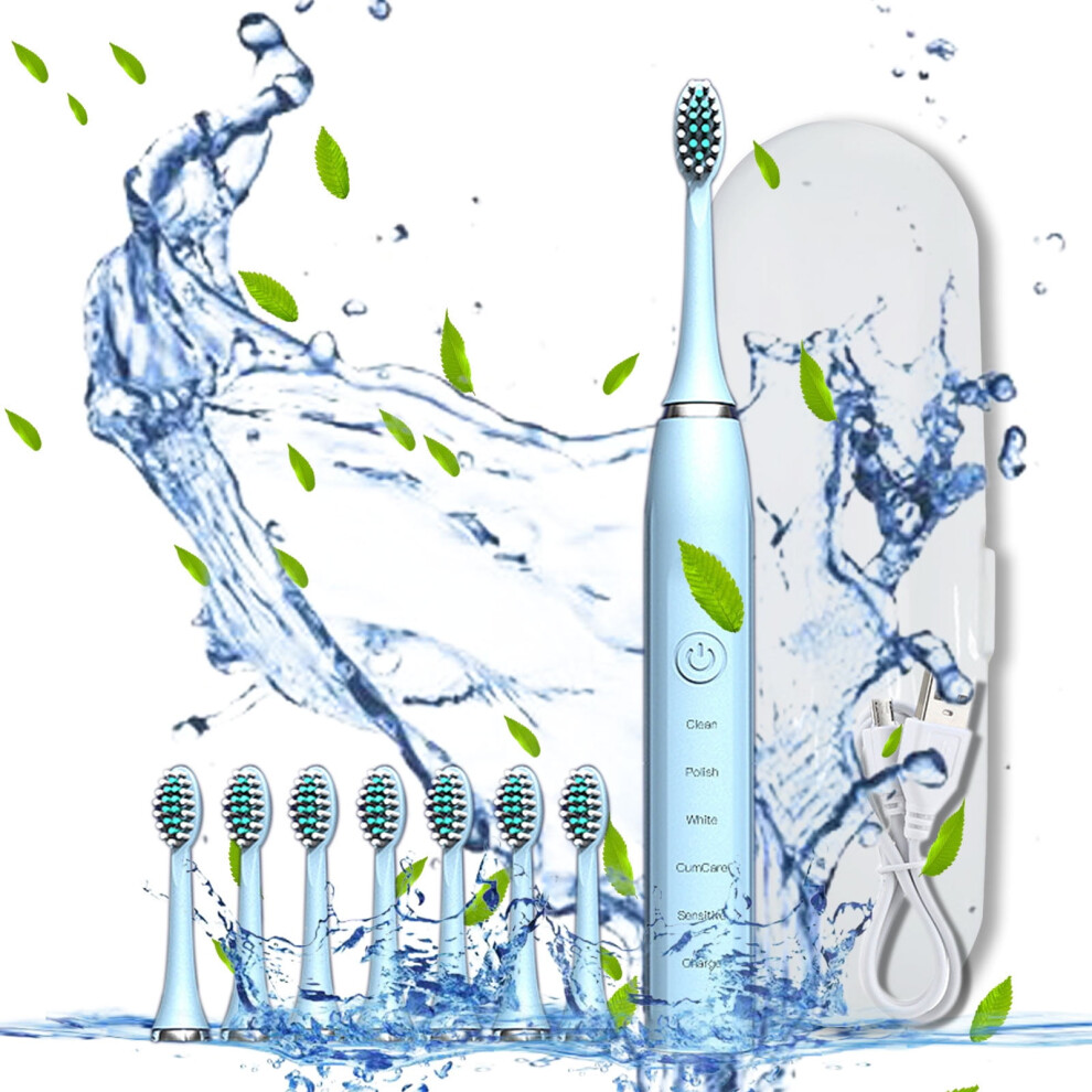 Electric Toothbrush with 8 Brush Heads and 5 Cleaning Modes