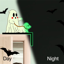 Decorazione murale di Halloween a forma di fantasma che si illumina al buio