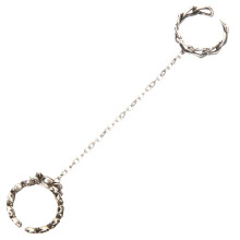 Anillo de cadena de rosa espinosa de plata esterlina para mujer