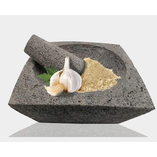 Mortier et pilon Molcajete carré 2