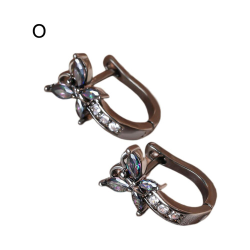 Σκουλαρίκια Vintage με κρίκους πεταλούδας και κυβικά ζιρκόνια 1 ζευγάρι 1