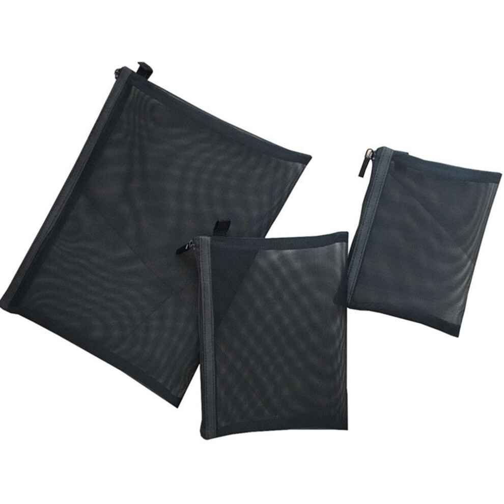 Mesh cosmetic bag nylon pencil case with zipper