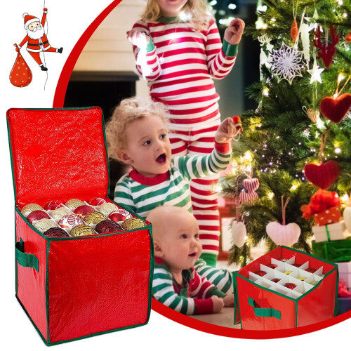Boîte de rangement pour décorations de Noël avec compartiments ajustables 1