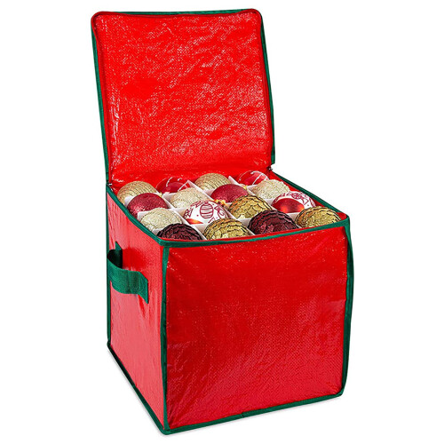 Boîte de rangement pour décorations de Noël avec compartiments ajustables 2