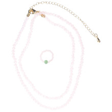 Conjunto de collar y anillo de cuentas de cristal para mujer.