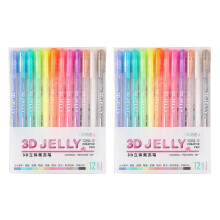Bolígrafo de gel 3D estilo gelatina, 12 colores