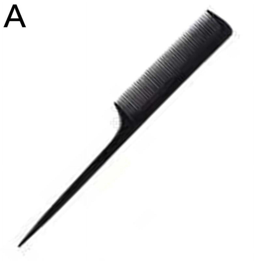 Black fine tooth metal rat tail comb anti-static