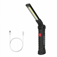 Lâmpada de inspeção dobrável COB LED, recarregável via USB
