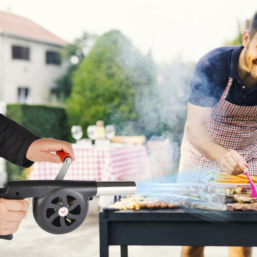Zeceouar håndsvinget udendørs blæser til grill og pejs 1