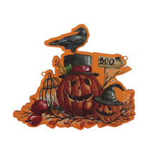 Decorațiuni de Halloween Set de dovleac din lemn cu vrăjitoare și zombi