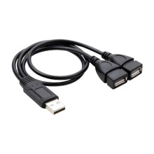 USB2.0A hane till dubbel USB hona Y-splitteradapter