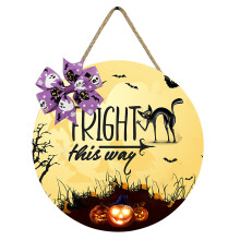 Halloween dřevěná uvítací cedule oranžová černá vintage
