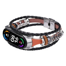 Viflosae Mi 6 replacement leather-beaded bracelet strap