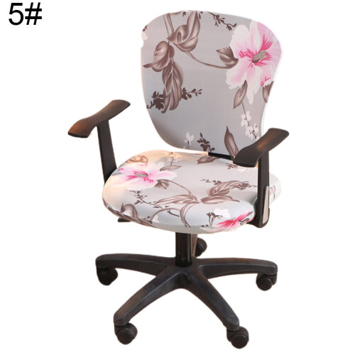 Housse de fauteuil pivotante extensible Leaveforme pour fauteuil de bureau. 1