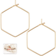 Geometrische Ohrring-Creolen, 18 Karat vergoldet, 40 Stück