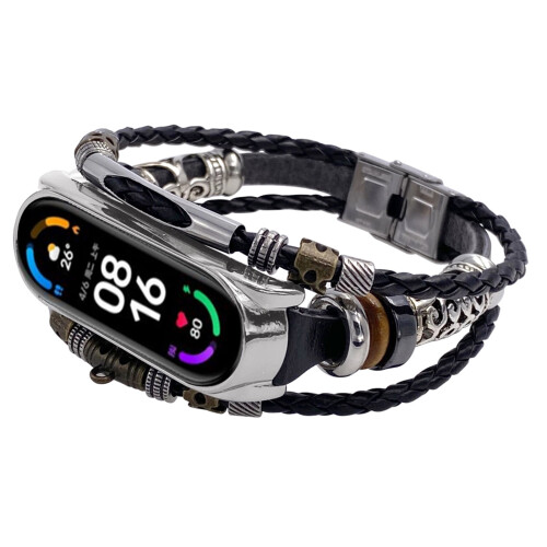 Viflosae Leather-Beading Bracelet Strap for Mi 6