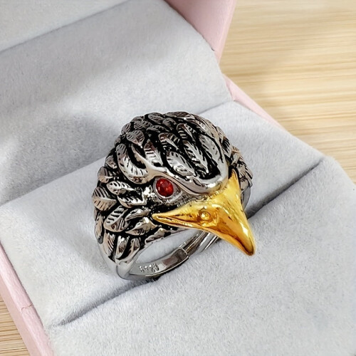 Vintage adelaar ring voor heren, verstelbare modering, 1 stuk