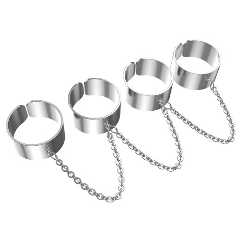 Anillo unisex de cadena plateada estilo punk gótico