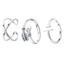 Conjunto de anillos abiertos para mujer, anillos de cóctel para fiestas, 3 piezas