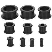 Expansores de oreja de silicona negra (10 pares)