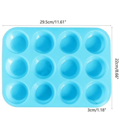 Moule à muffins rond en silicone alimentaire, 12 cavités 1