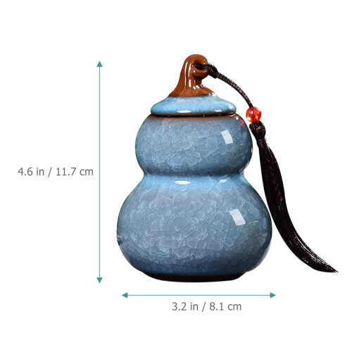 Chinese ceramic gourd-shaped tea jar for loose leaf tea 2